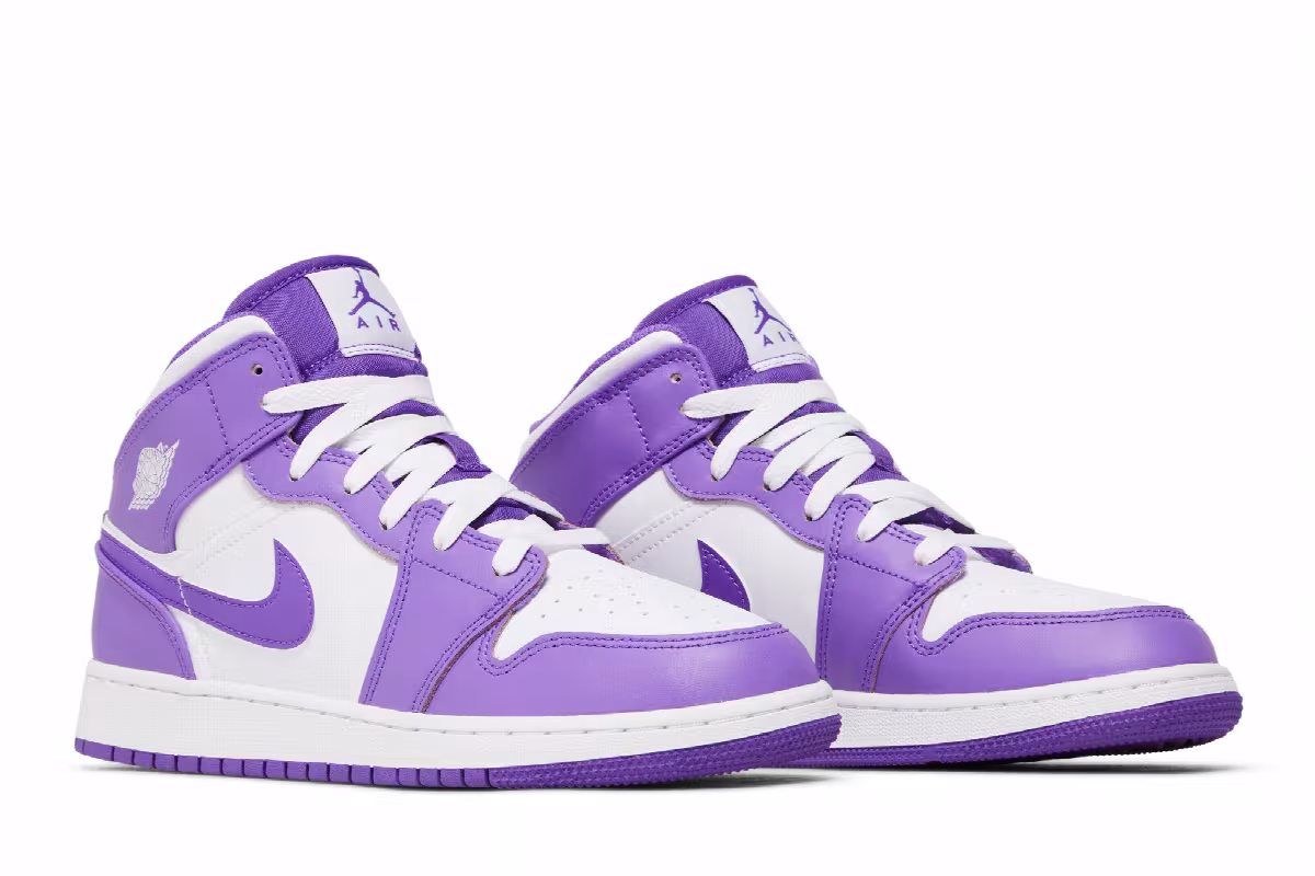 Air Jordan 1 Mid GS Purple Venom, view 9