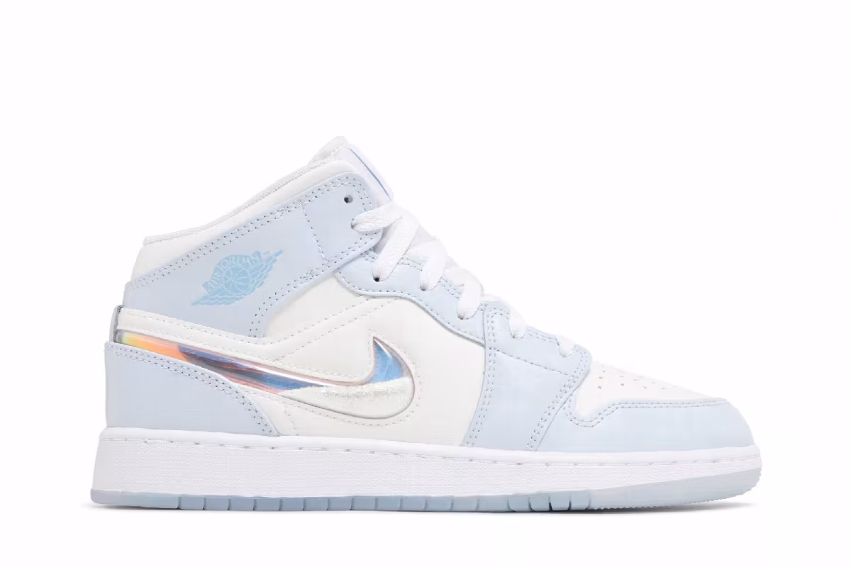 Air Jordan 1 Mid SE GS Glitter Swoosh, view 2