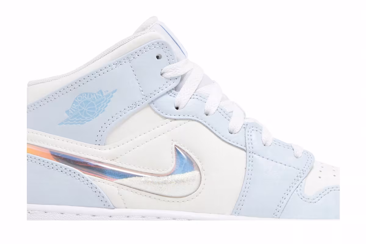 Air Jordan 1 Mid SE GS Glitter Swoosh, view 3