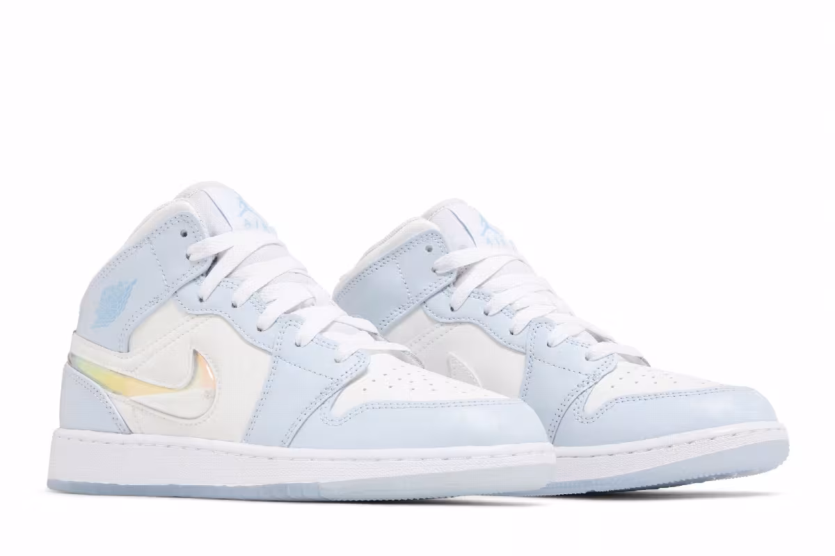 Air Jordan 1 Mid SE GS Glitter Swoosh, view 9
