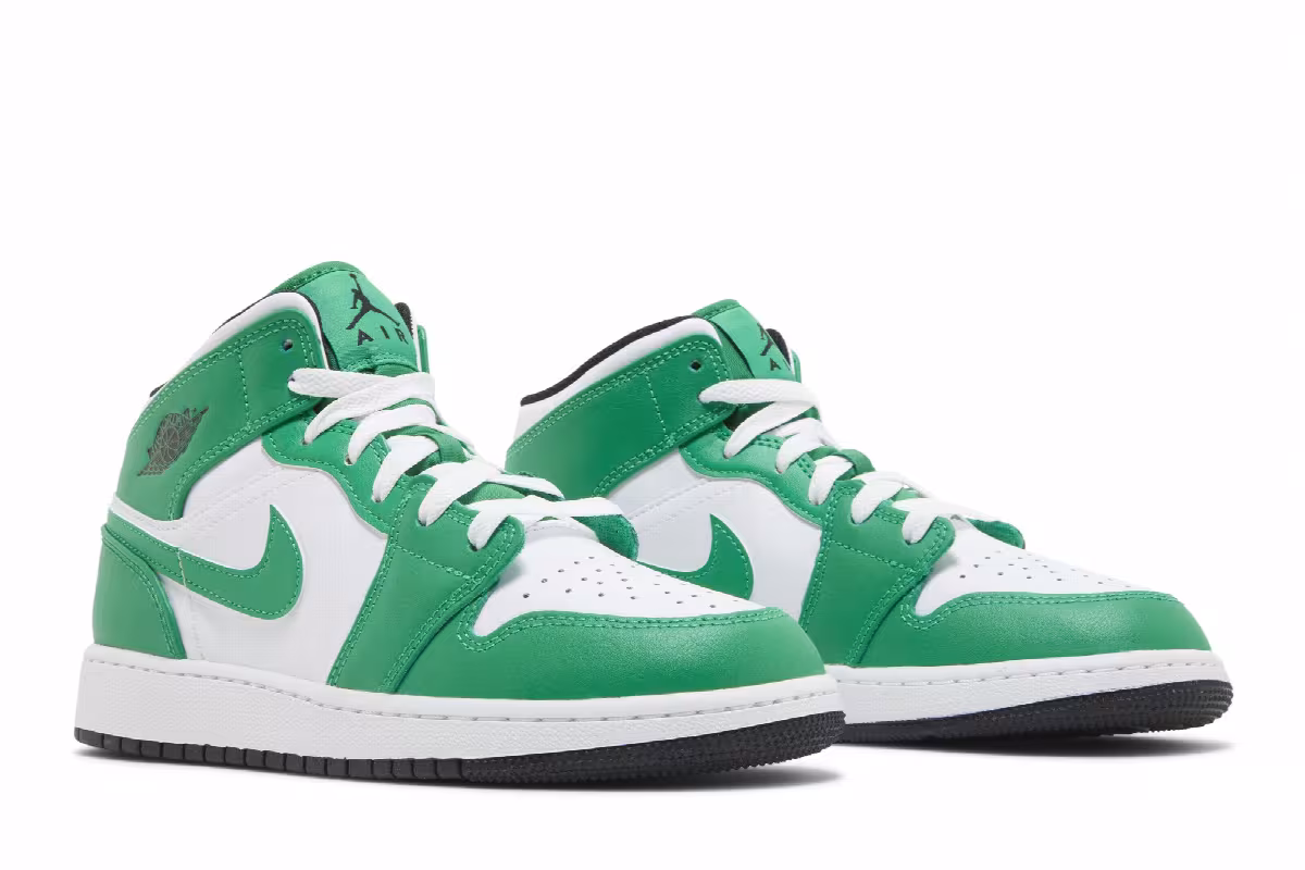 Air Jordan 1 Mid GS Lucky Green, view 9