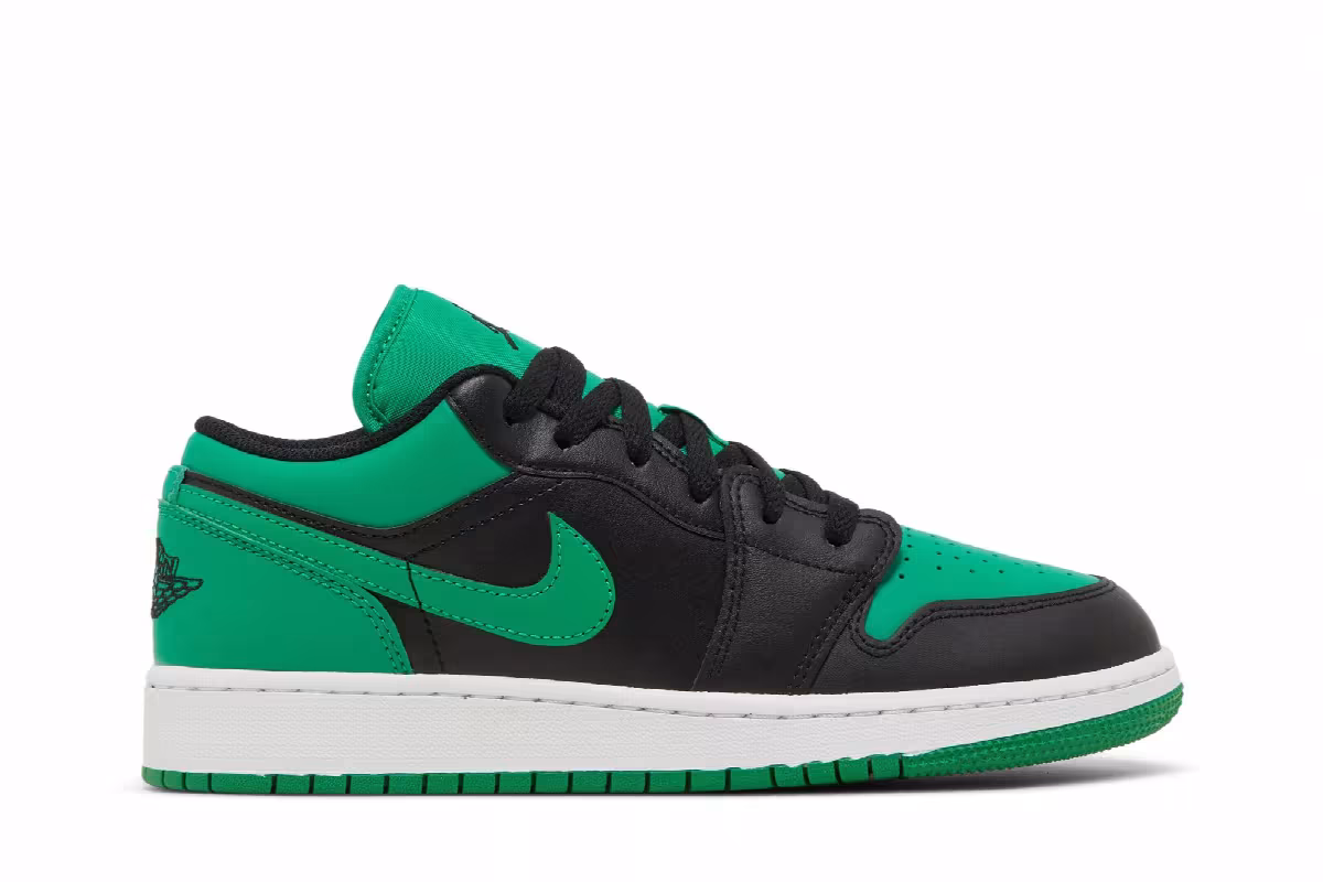 Air Jordan 1 Low GS Black Lucky Green, view 2