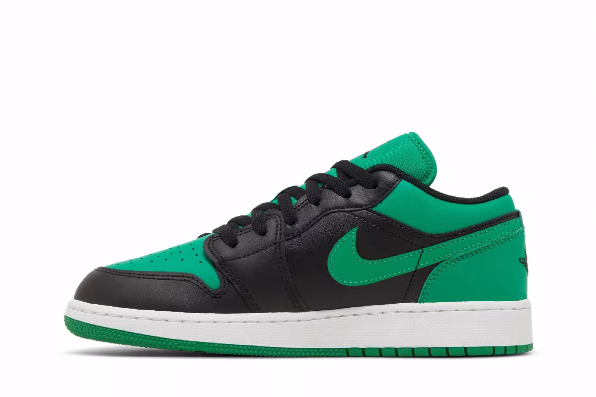 Air Jordan 1 Low GS Black Lucky Green, view 4