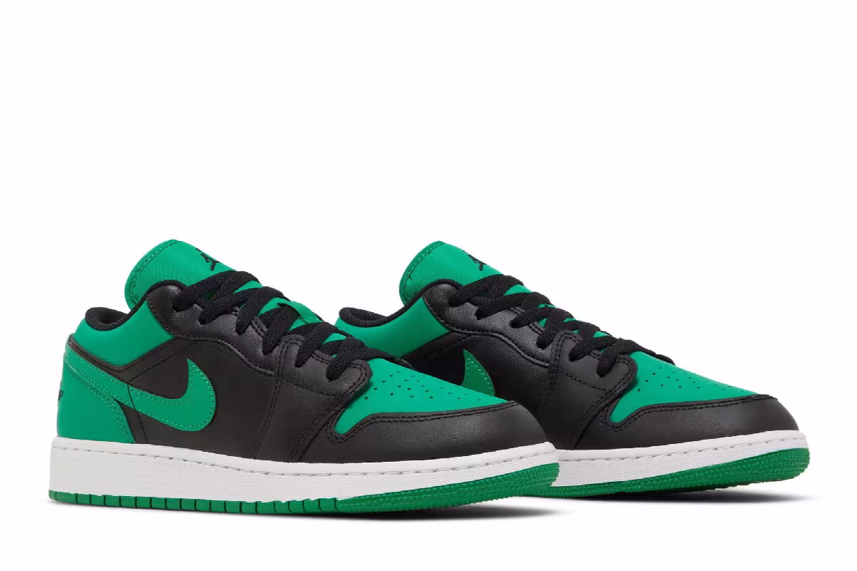 Air Jordan 1 Low GS Black Lucky Green, view 9