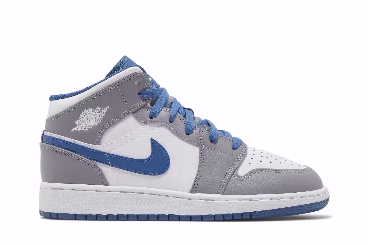 Air Jordan 1 Mid GS Cement True Blue, view 2
