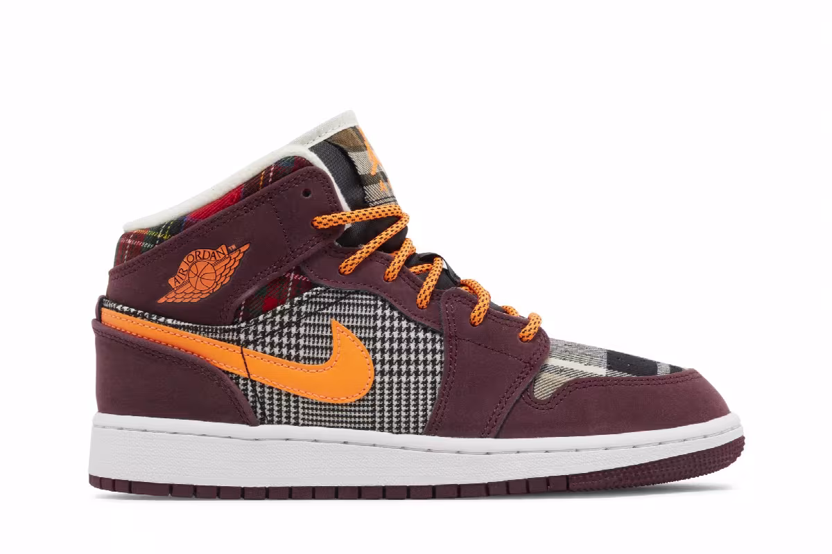 Air Jordan 1 Mid SE GS Plaid, view 2