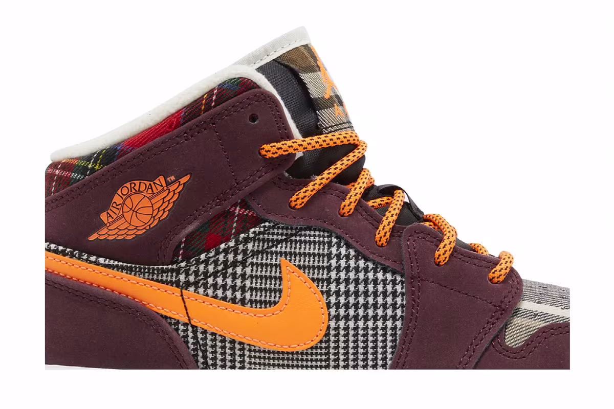 Air Jordan 1 Mid SE GS Plaid, view 3