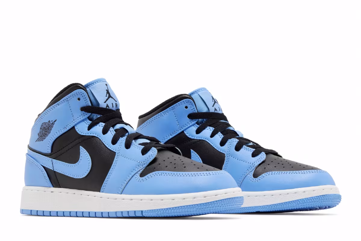 Air Jordan 1 Mid GS University Blue Black, view 9