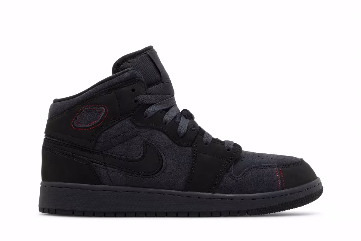 Air Jordan 1 Mid SE Craft GS Dark Smoke Red, view 2