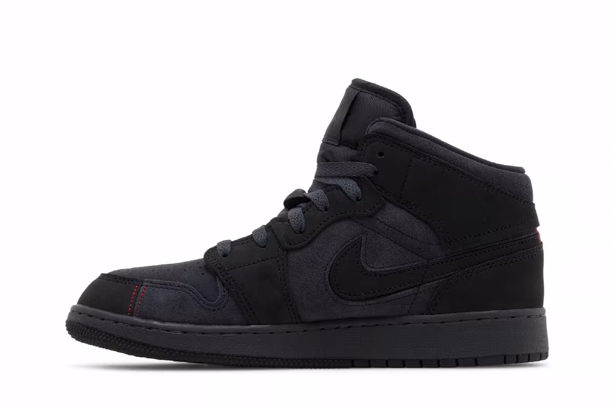Air Jordan 1 Mid SE Craft GS Dark Smoke Red, view 4
