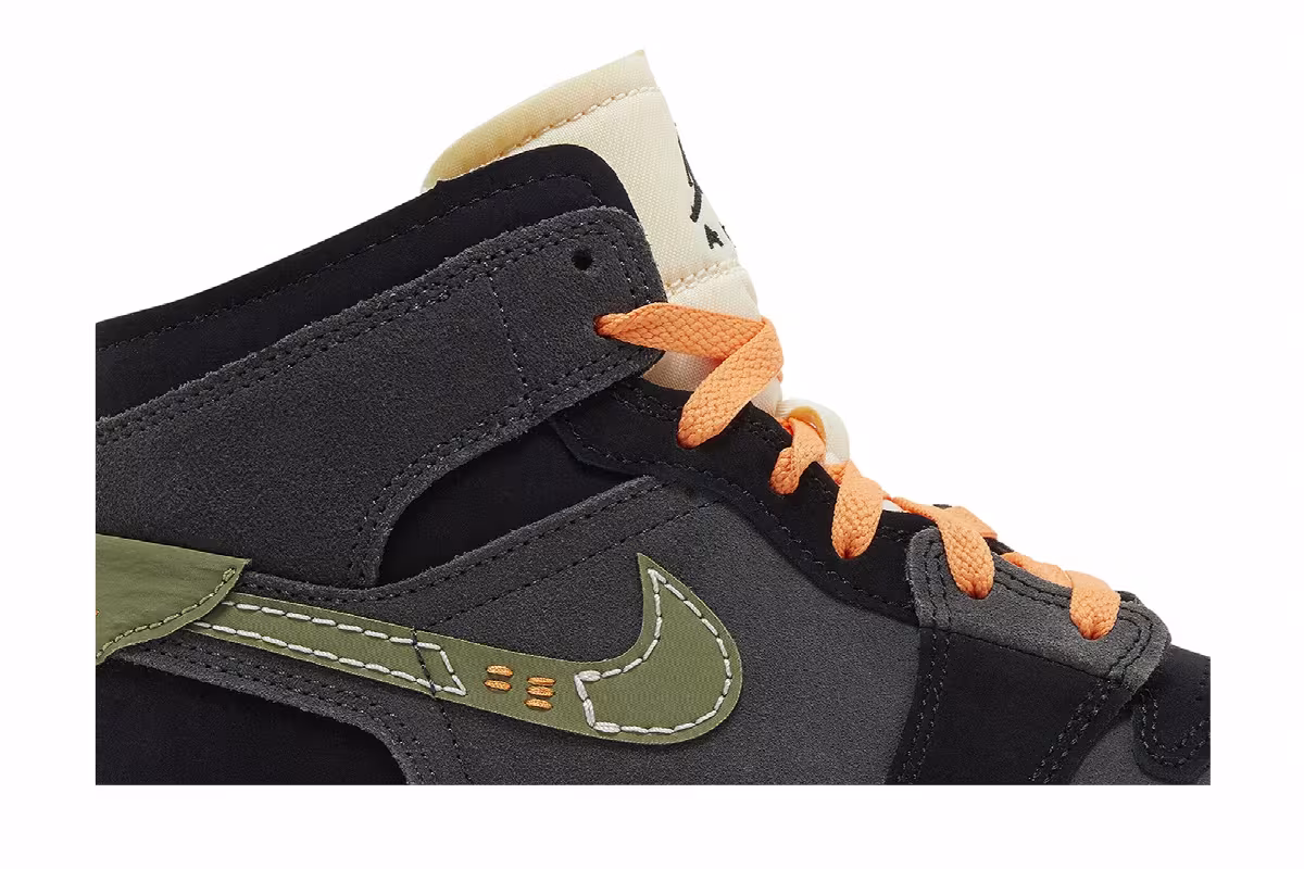 Air Jordan 1 Mid SE Craft GS Anthracite Light Olive, view 3