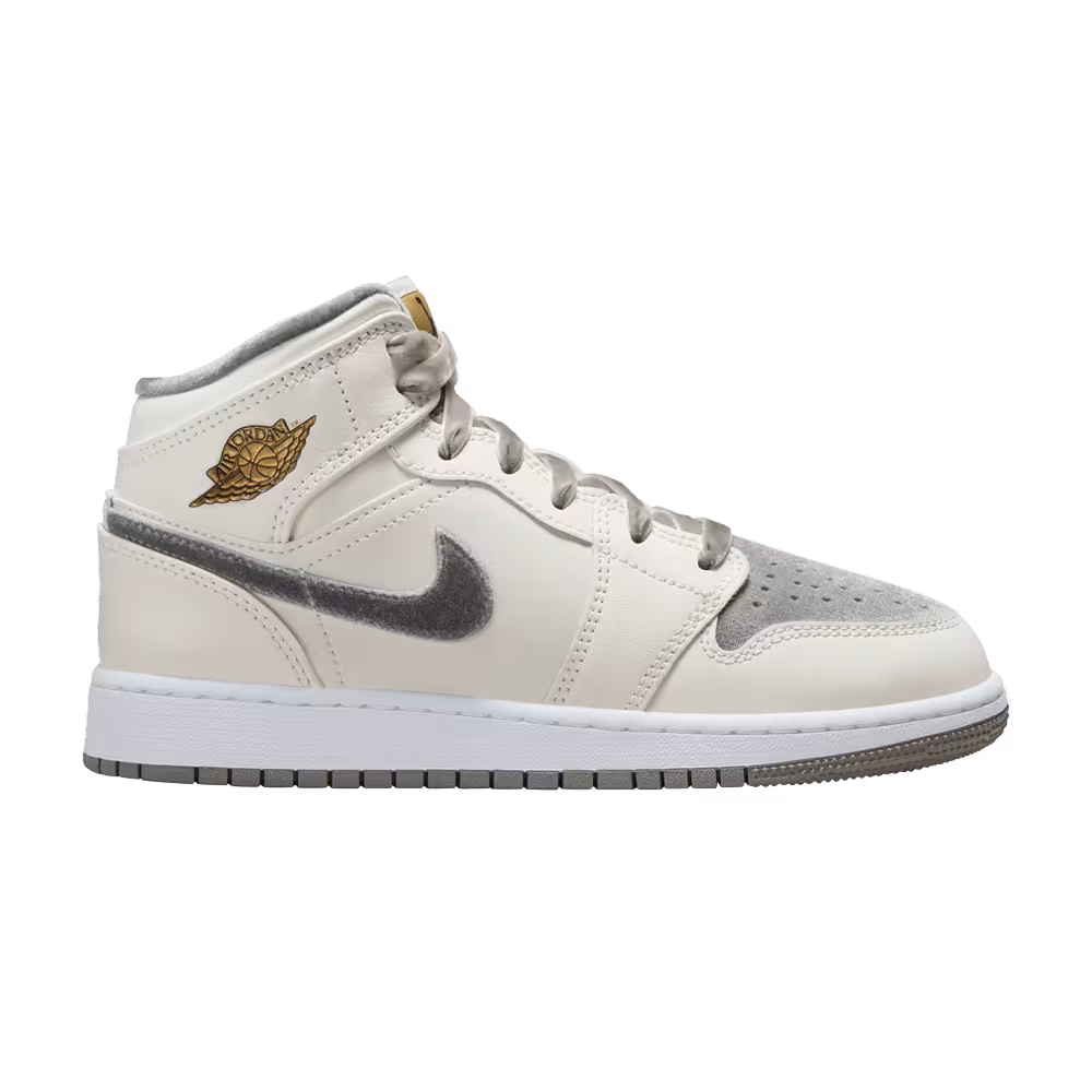 Air Jordan 1 Mid SE GS Pewter Velvet Toe