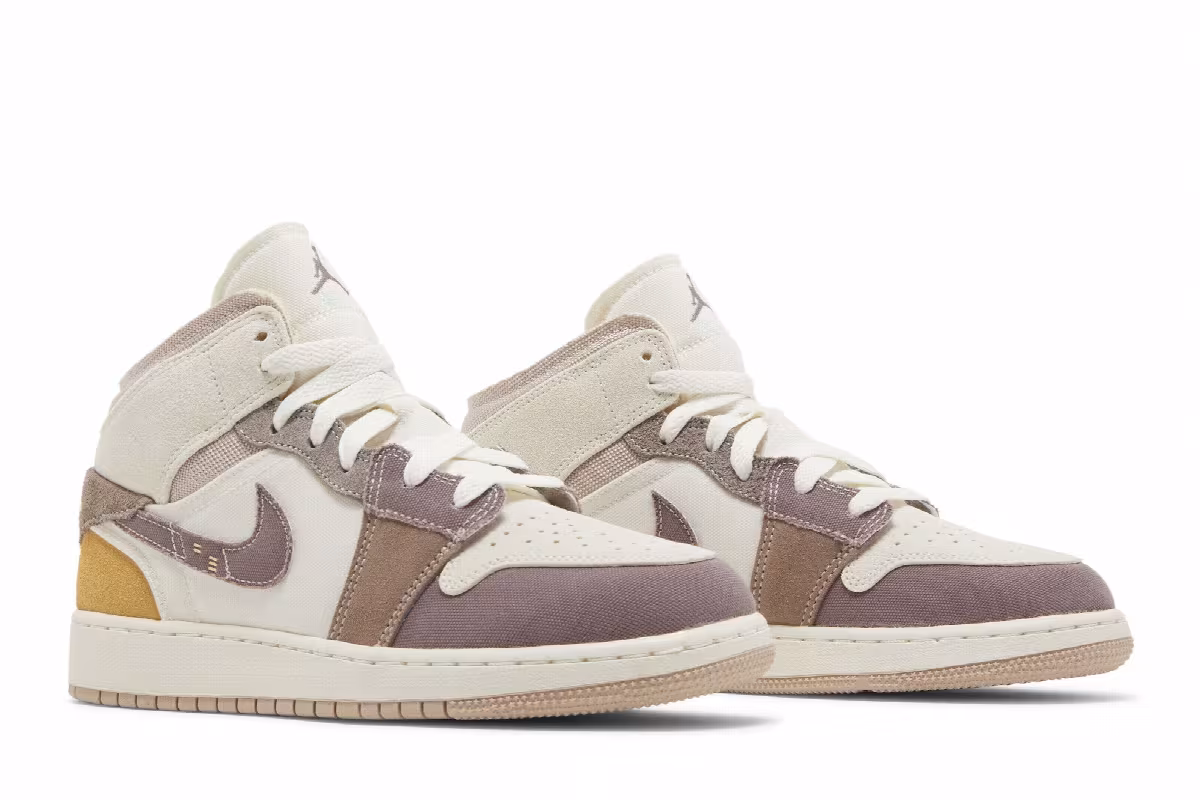 Air Jordan 1 Mid SE Craft GS Inside Out - Taupe Haze, view 9
