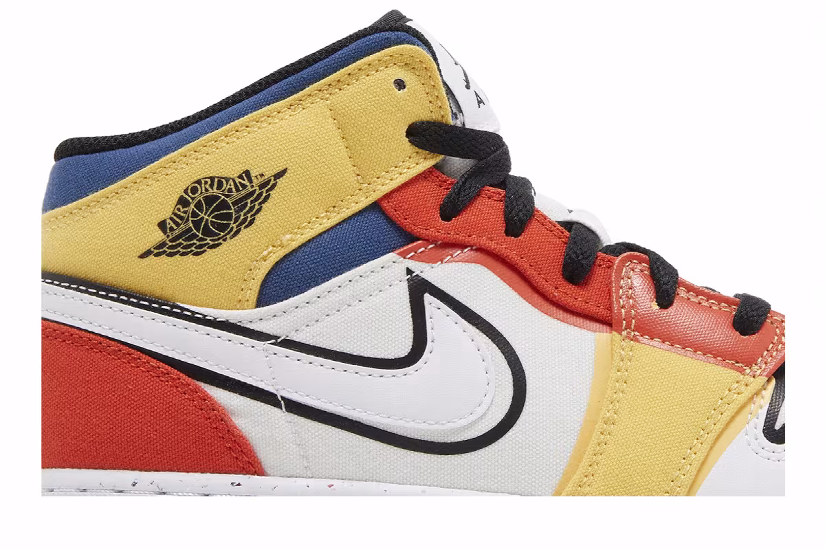Air Jordan 1 Mid SE GS Multi-Color Canvas, view 3