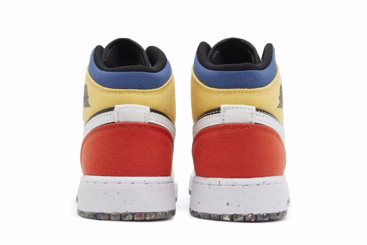 Air Jordan 1 Mid SE GS Multi-Color Canvas, view 7