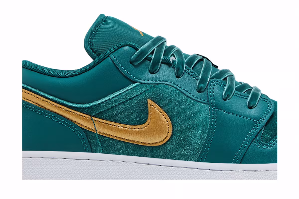 Air Jordan 1 Low SE Velvet GS Geode Teal Velvet, view 3