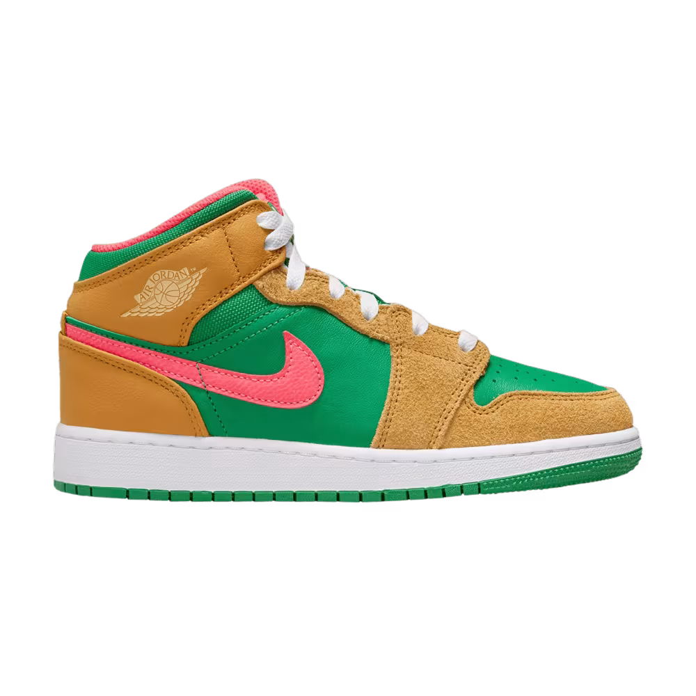 Air Jordan 1 Mid SE GS Wheat Watermelon
