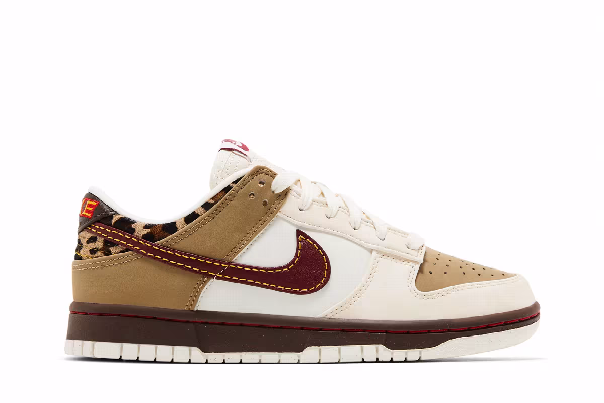 Nike Women's Dunk Low Khaki Team Red, view 2