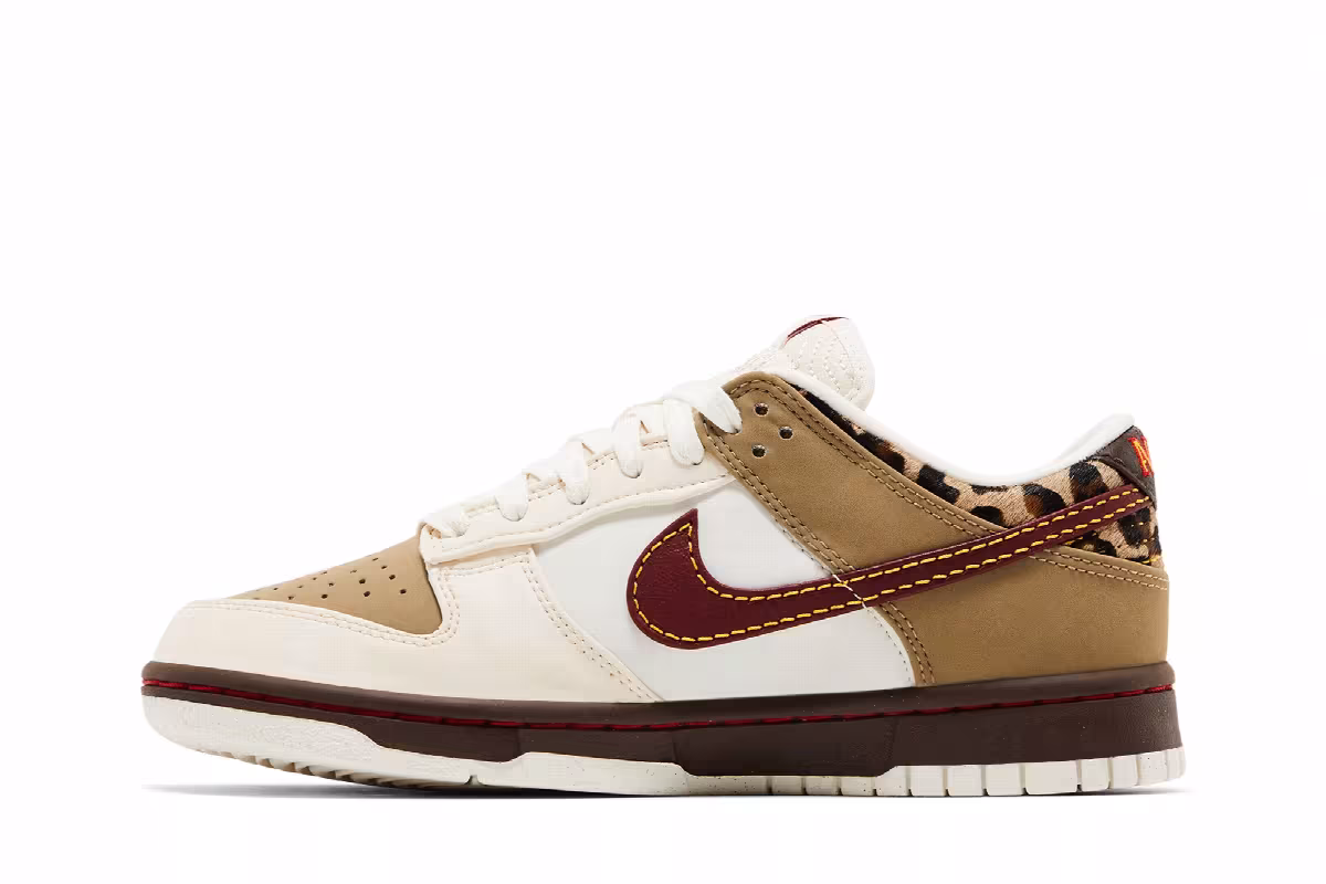 Nike Women's Dunk Low Khaki Team Red, view 4