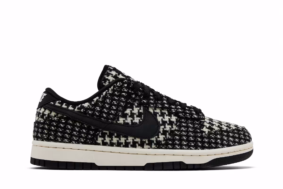 Harris Tweed x Nike Women's Dunk Low Black Phantom, view 2