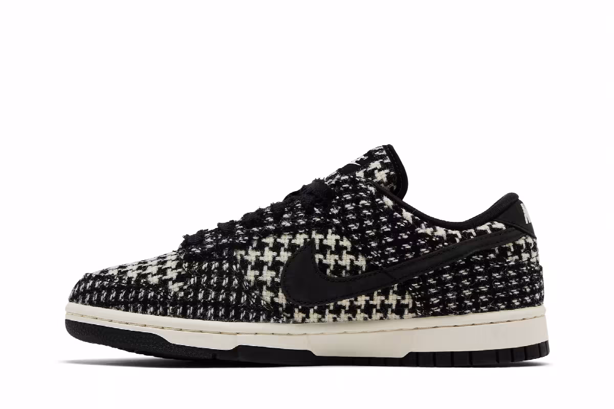 Harris Tweed x Nike Women's Dunk Low Black Phantom, view 4