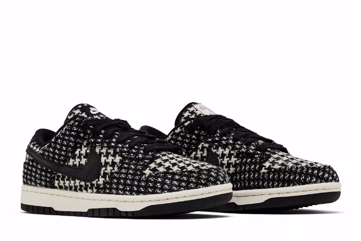 Harris Tweed x Nike Women's Dunk Low Black Phantom, view 9