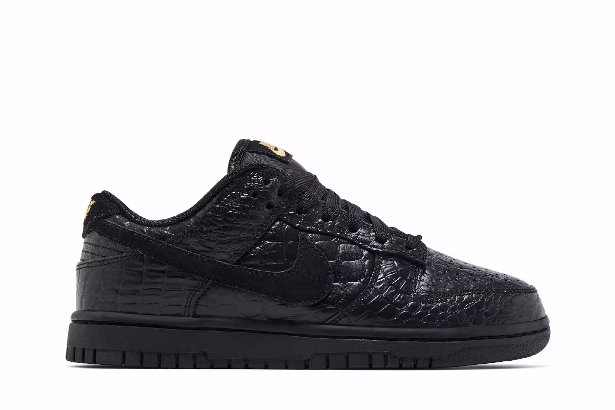Nike Women's Dunk Low Black/Metallic Gold/Off Noir/Black, view 2