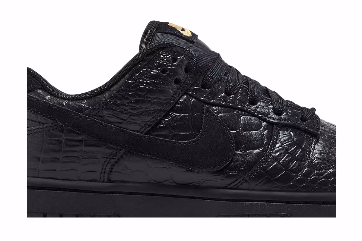 Nike Women's Dunk Low Black/Metallic Gold/Off Noir/Black, view 3