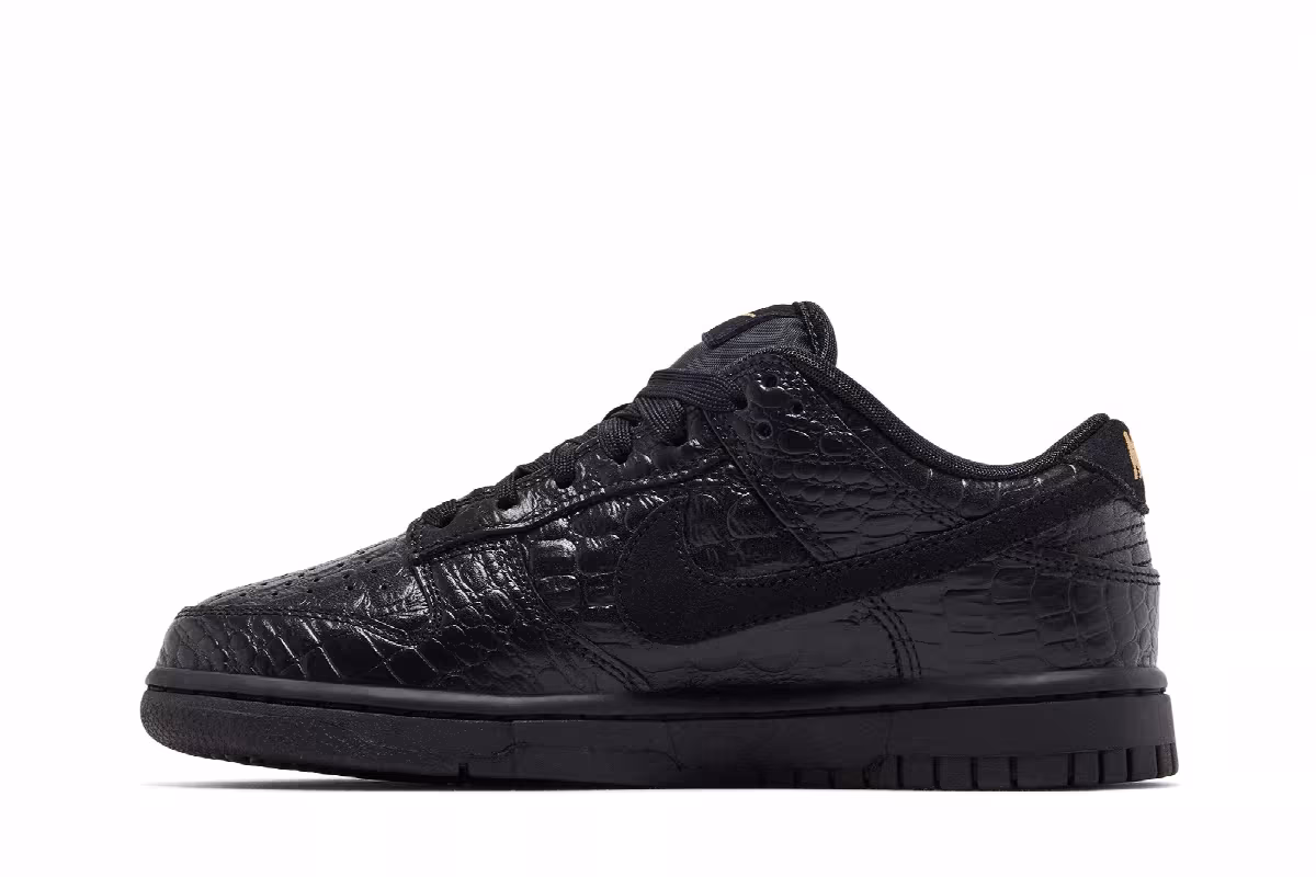Nike Women's Dunk Low Black/Metallic Gold/Off Noir/Black, view 4