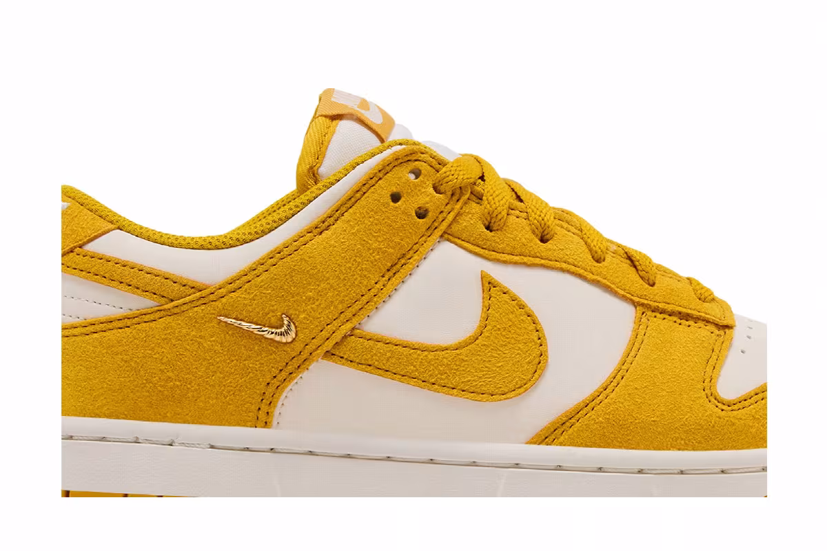 Nike Women's Dunk Low Dark Sulfur Mini Swoosh, view 3