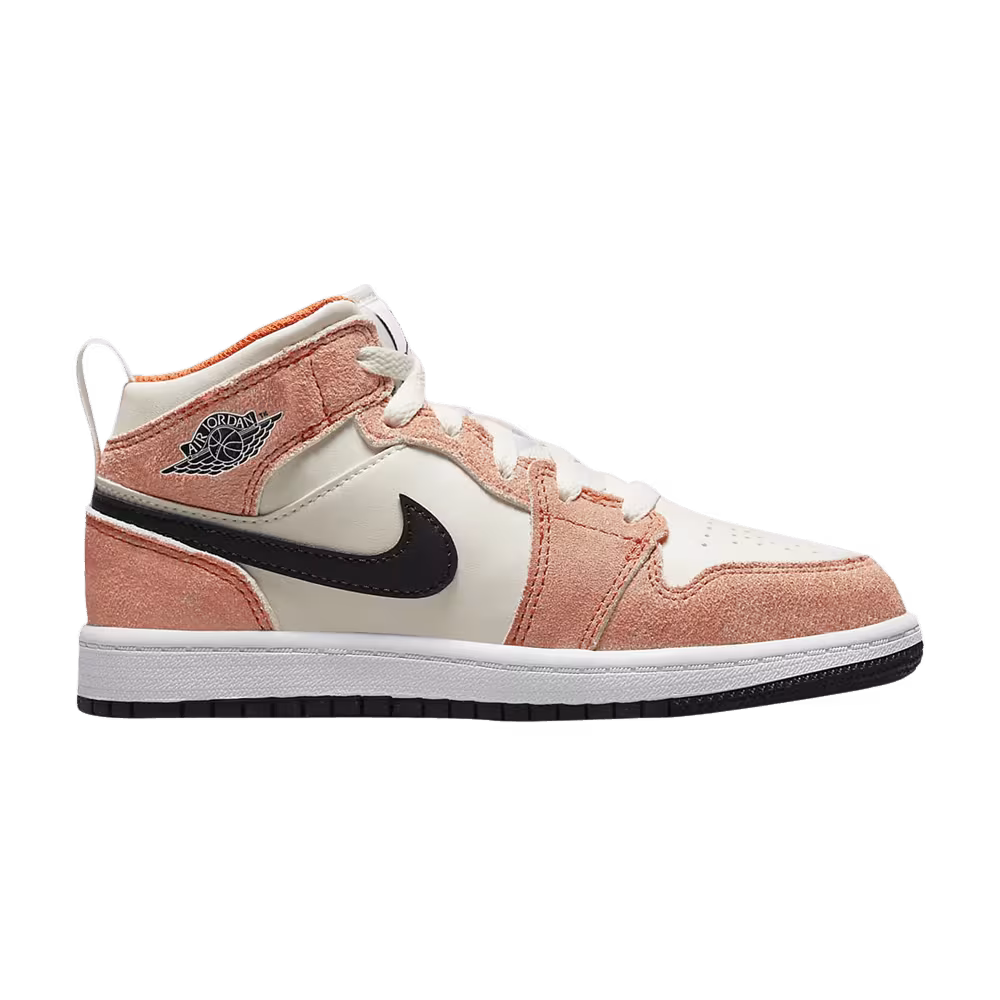 Air Jordan 1 Mid SE PS Orange Suede