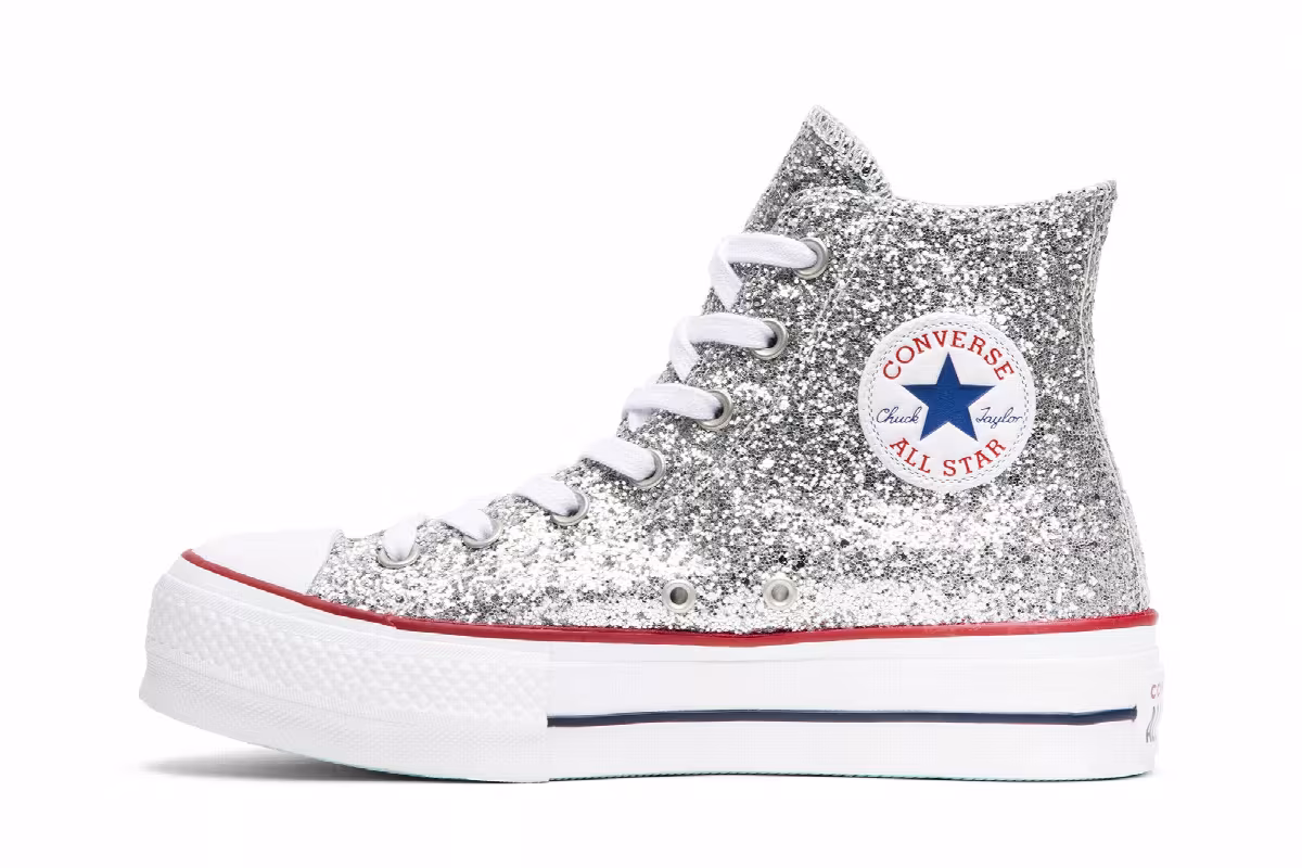 Chiara Ferragni x Converse Women's Chuck Taylor All Star Lift Silver, view 4