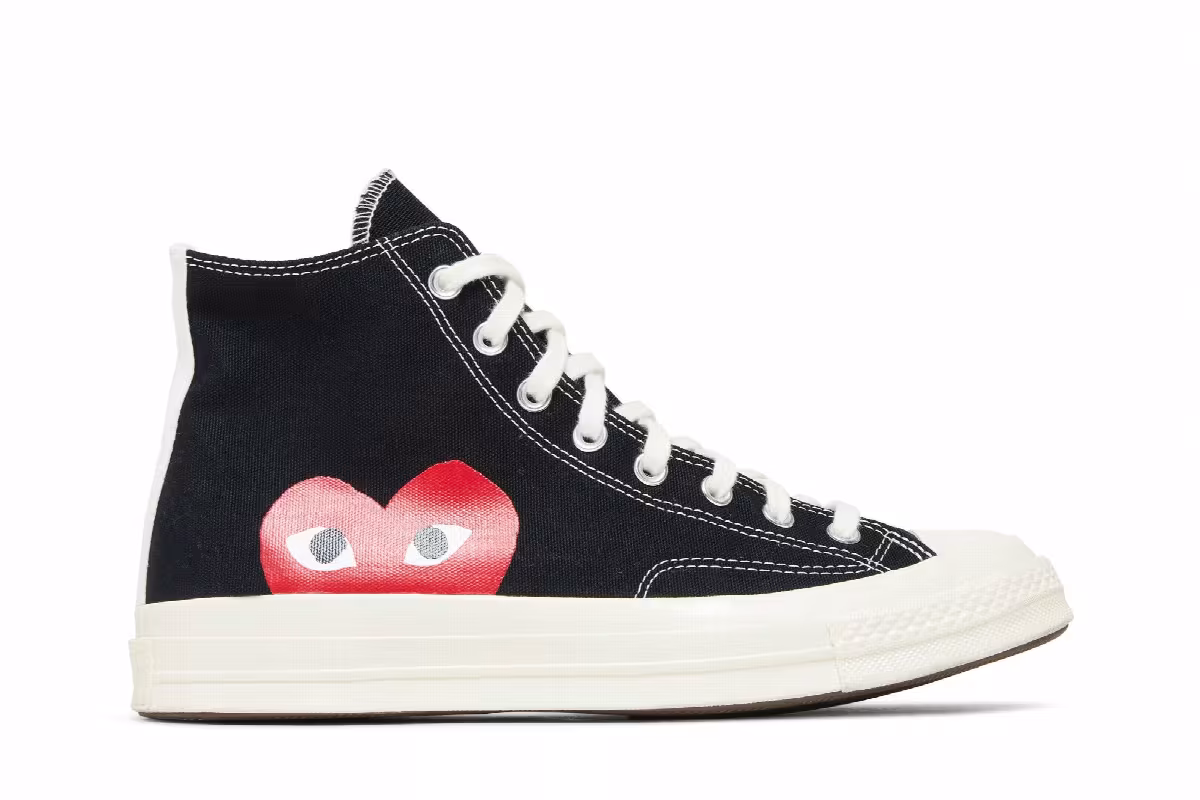 Comme des Garçons Play x Converse Chuck 70 High Black, view 2