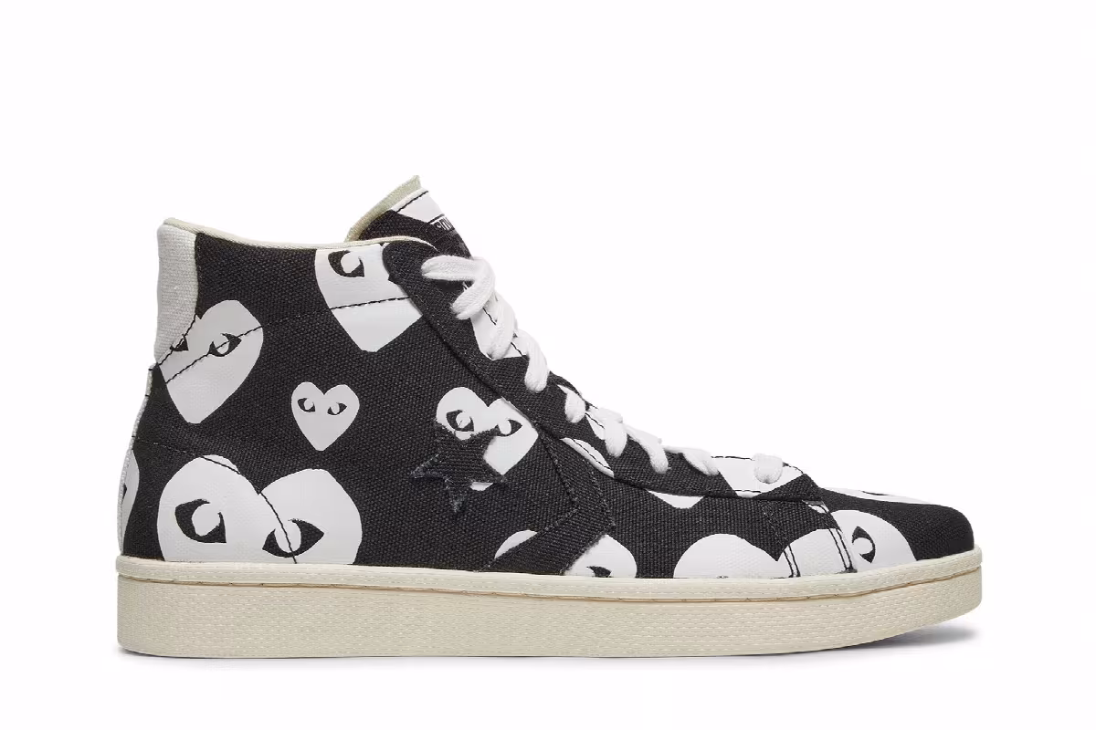 Comme des Garçons x Converse Pro Leather Black White, view 2