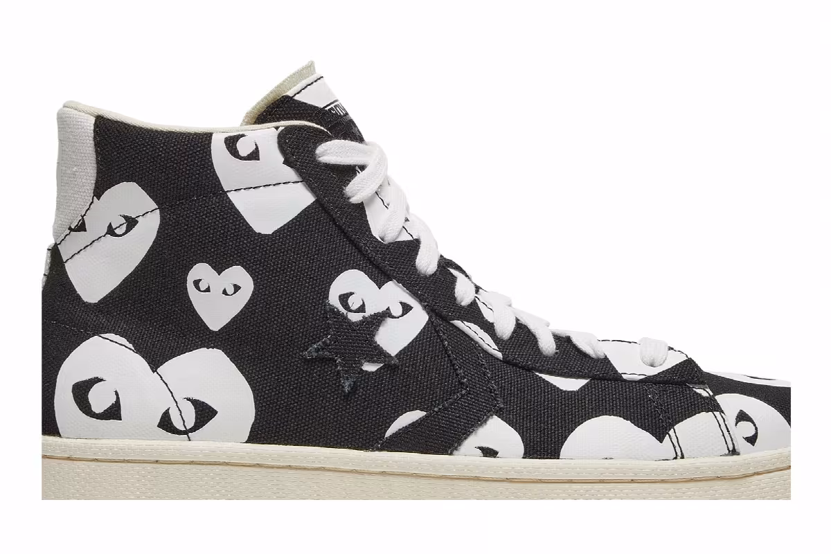 Comme des Garçons x Converse Pro Leather Black White, view 3