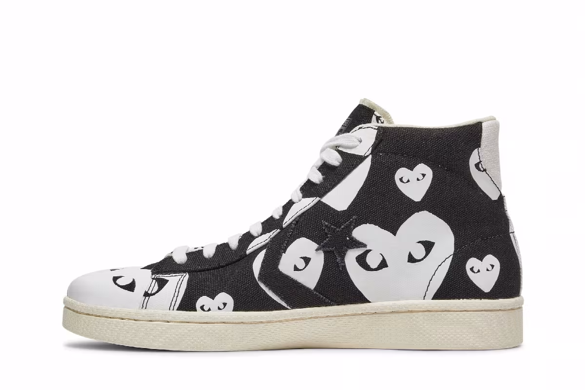 Comme des Garçons x Converse Pro Leather Black White, view 4
