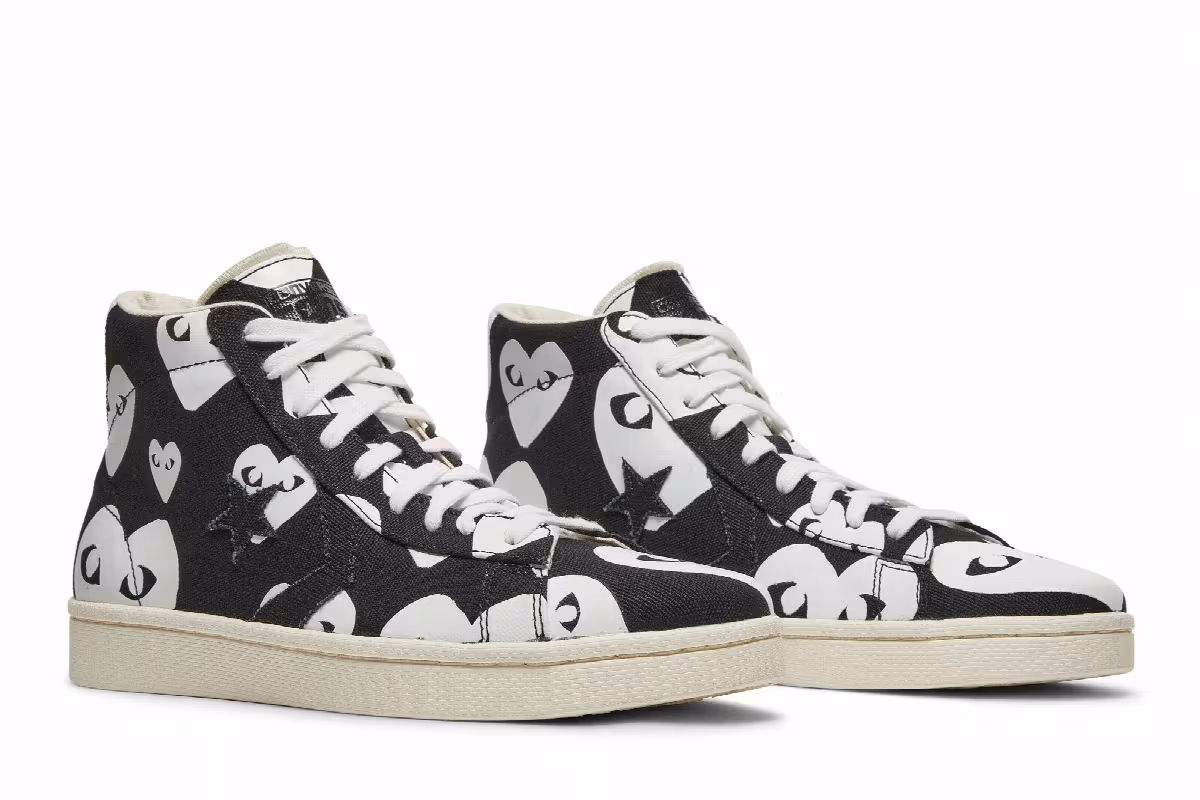Comme des Garçons x Converse Pro Leather Black White, view 9