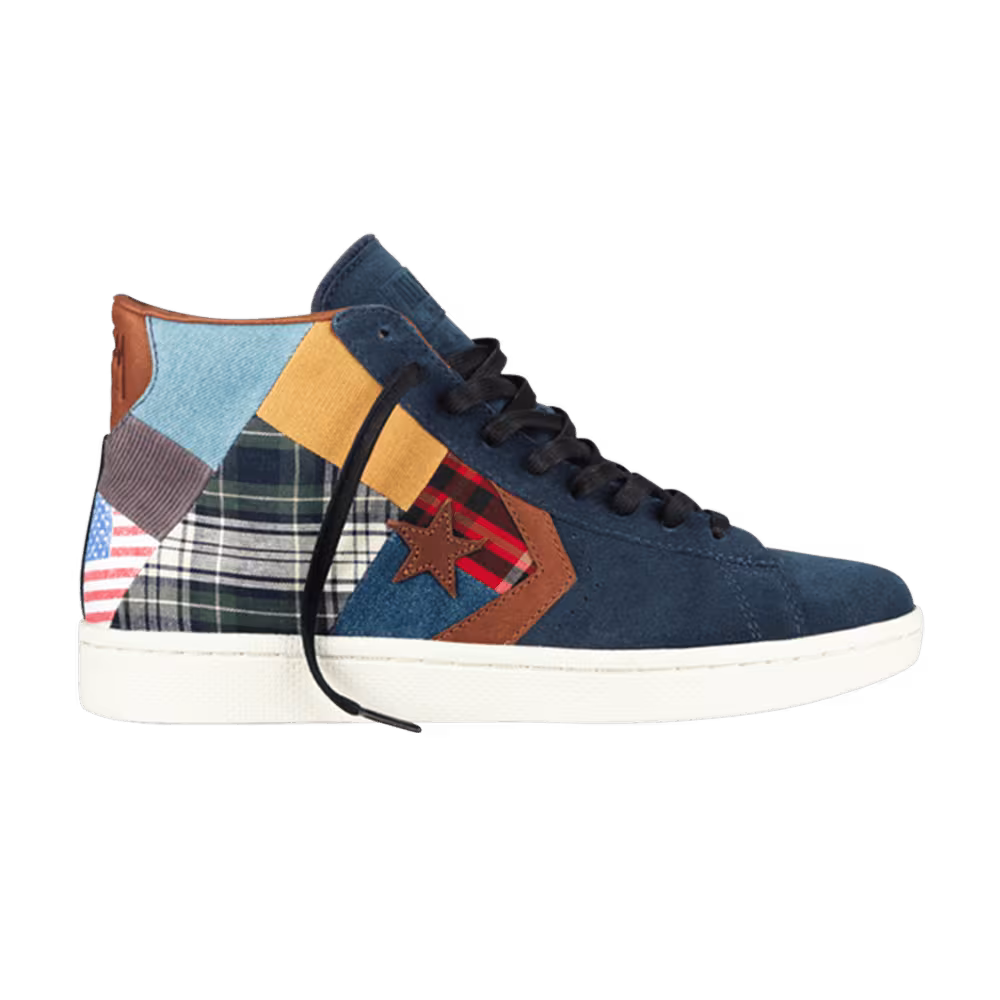 Stussy x Converse Pro Leather FS Mid Navy Patchwork