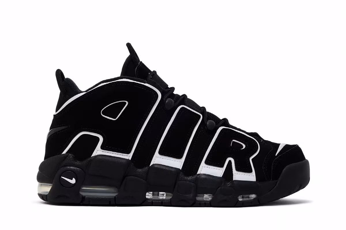 Nike Air More Uptempo Black White 2026, view 2