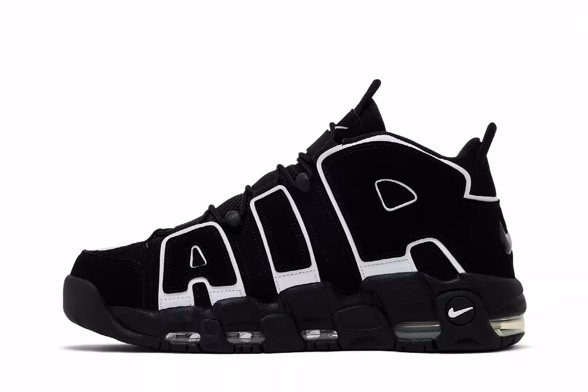 Nike Air More Uptempo Black White 2026, view 4