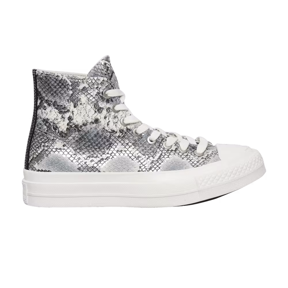 Converse Chuck Taylor All Star First String High Snakeskin Snow White Black
