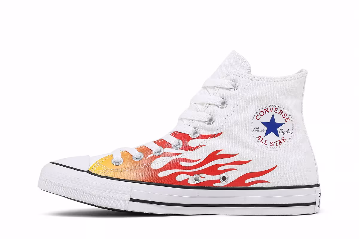 Converse Chuck Taylor All Star High Archive Print - White Flame, view 4