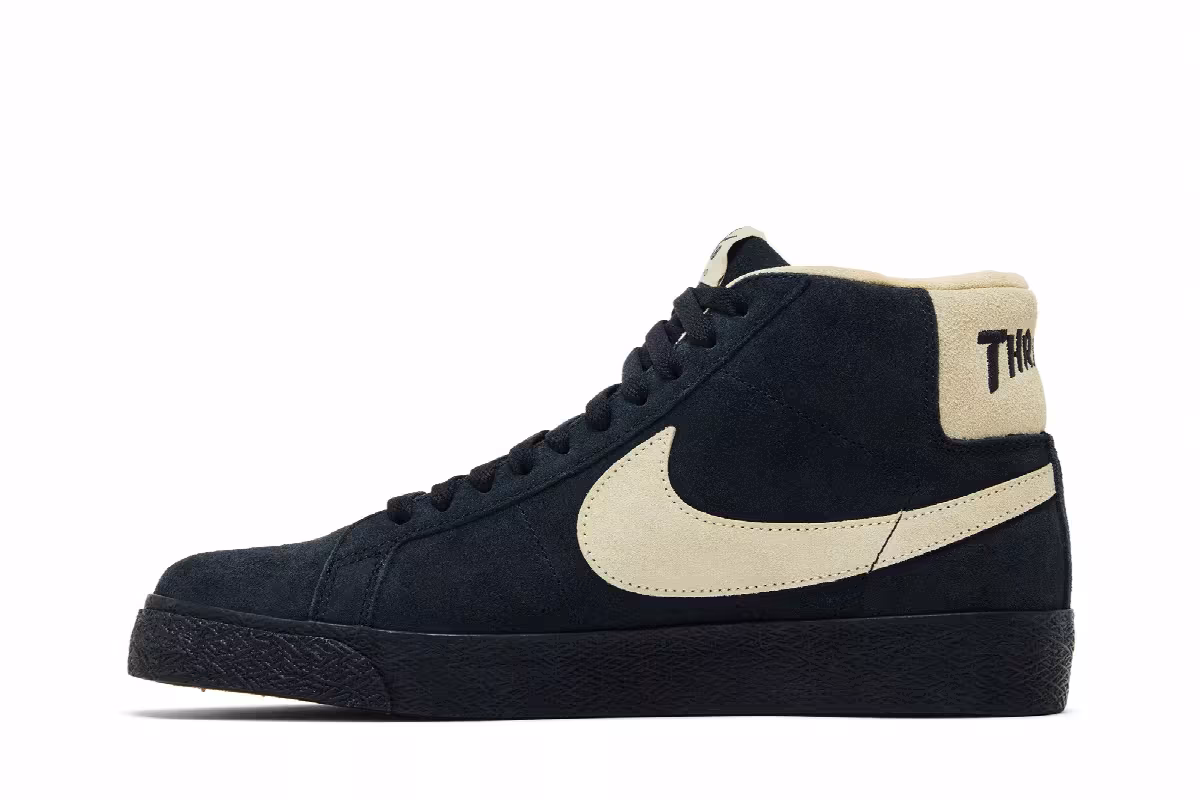 Thrasher x Nike Blazer SB Black Team Gold Gum, view 4