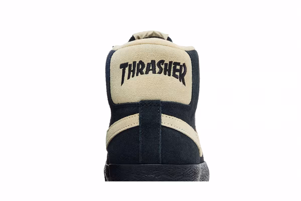 Thrasher x Nike Blazer SB Black Team Gold Gum, view 8
