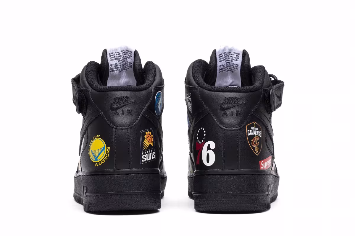 Supreme x NBA x Nike Air Force 1 Mid 07 Black, view 7
