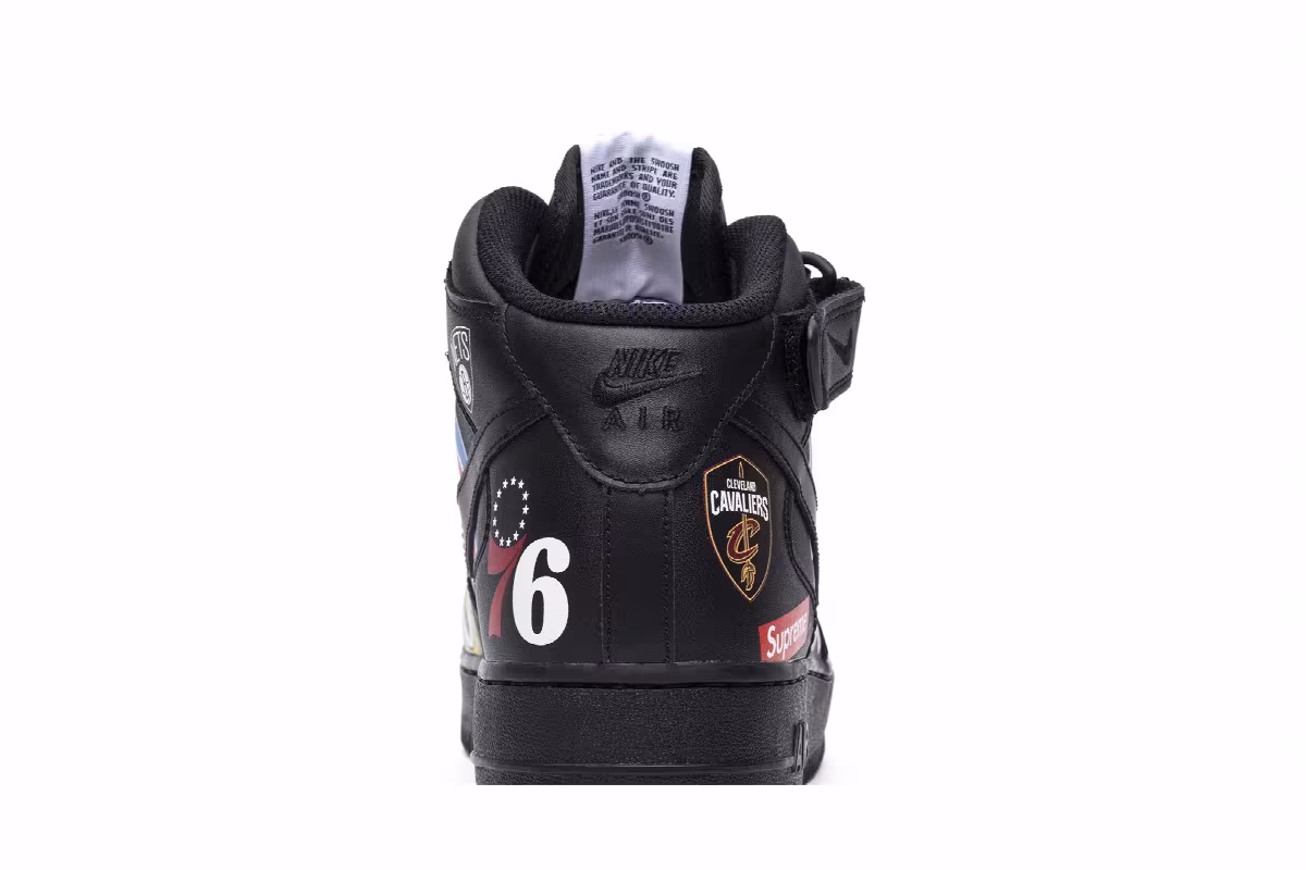 Supreme x NBA x Nike Air Force 1 Mid 07 Black, view 8