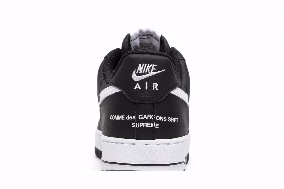 Supreme x Comme des Garçons SHIRT x Nike Air Force 1 Low Black, view 8