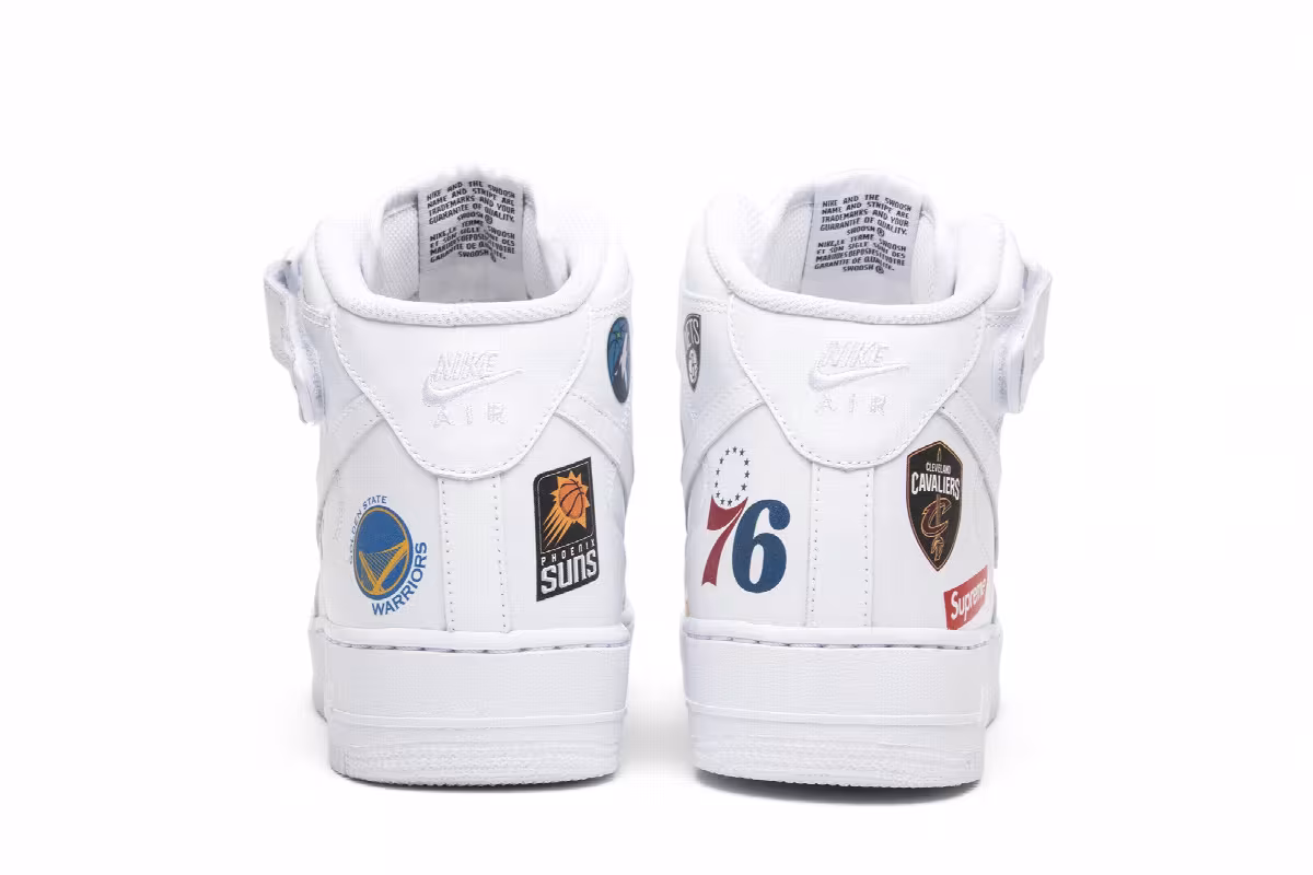 Supreme x NBA x Nike Air Force 1 Mid White, view 7