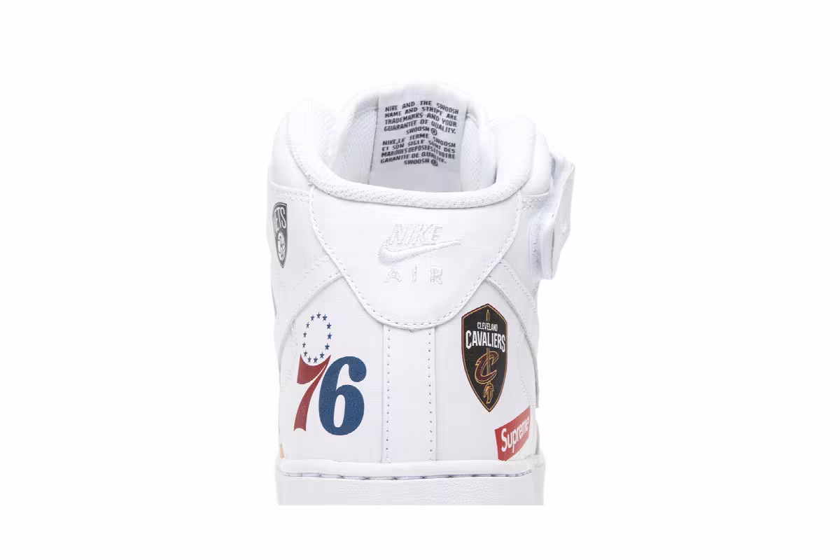 Supreme x NBA x Nike Air Force 1 Mid White, view 8