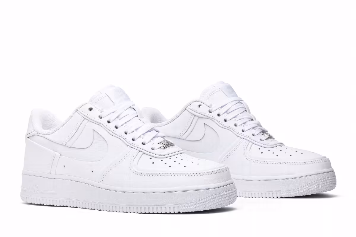 John Elliott x Nike Air Force 1 Low Triple White, view 9
